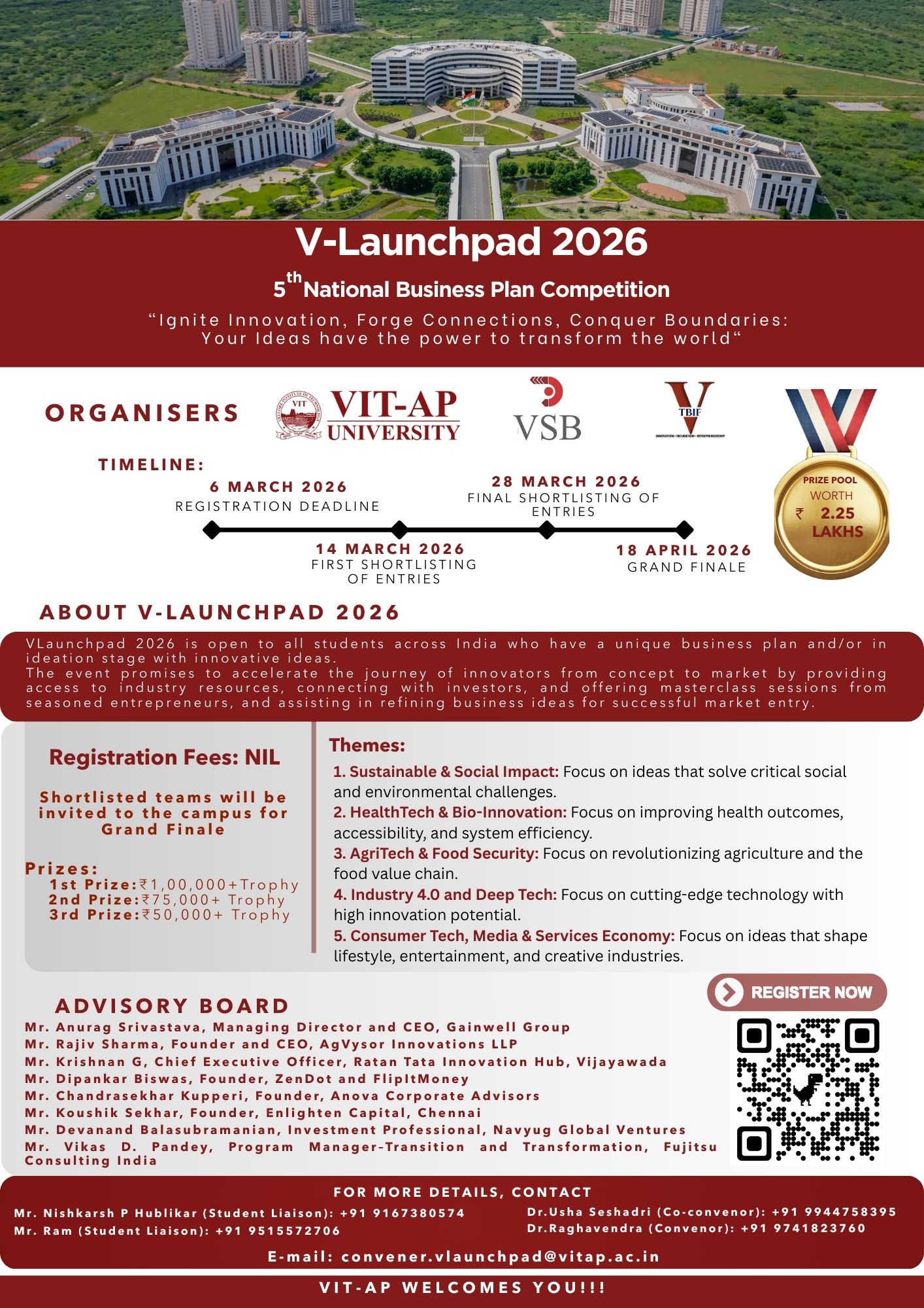 V-Launchpad 2026 Business Idea and Startup Pitching Competition  Poster 